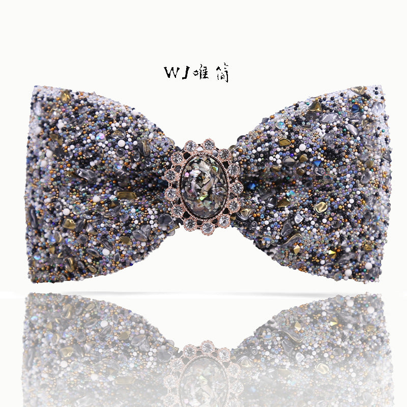 18 color gravel blue crystal bow tie men's wedding wedding colorful stone party suit suit formal collar flower