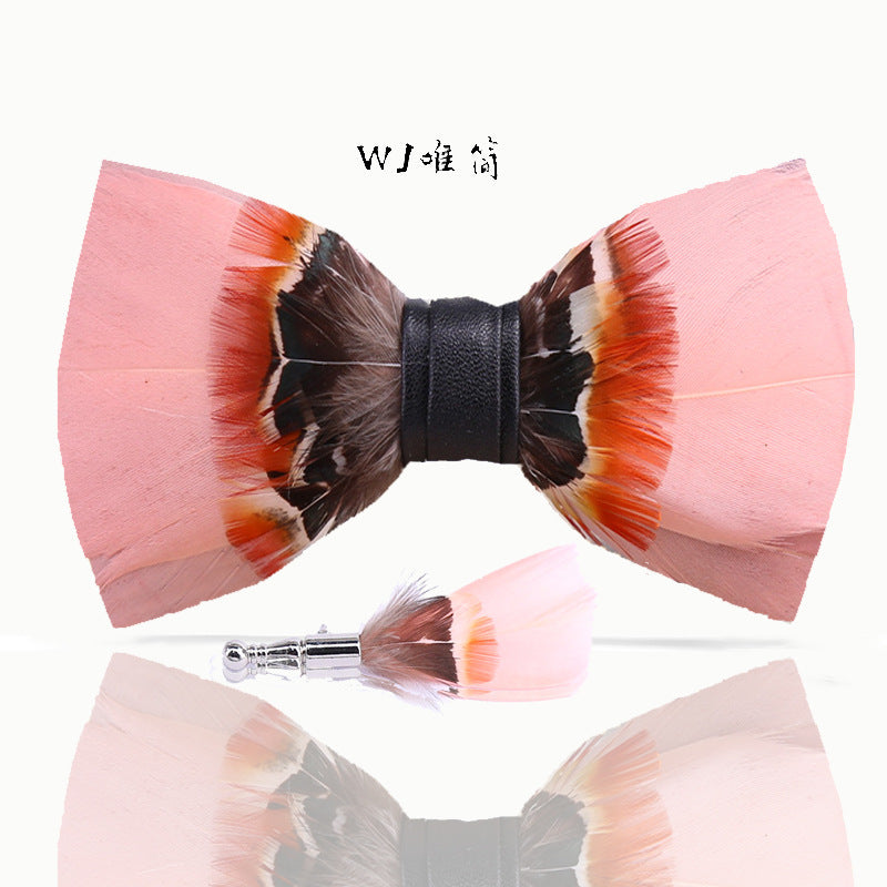 Pink Collar Wedding Banquet Clay Pot Male Host Suit Collar Flower Bow Tie Suit Shirt Bow