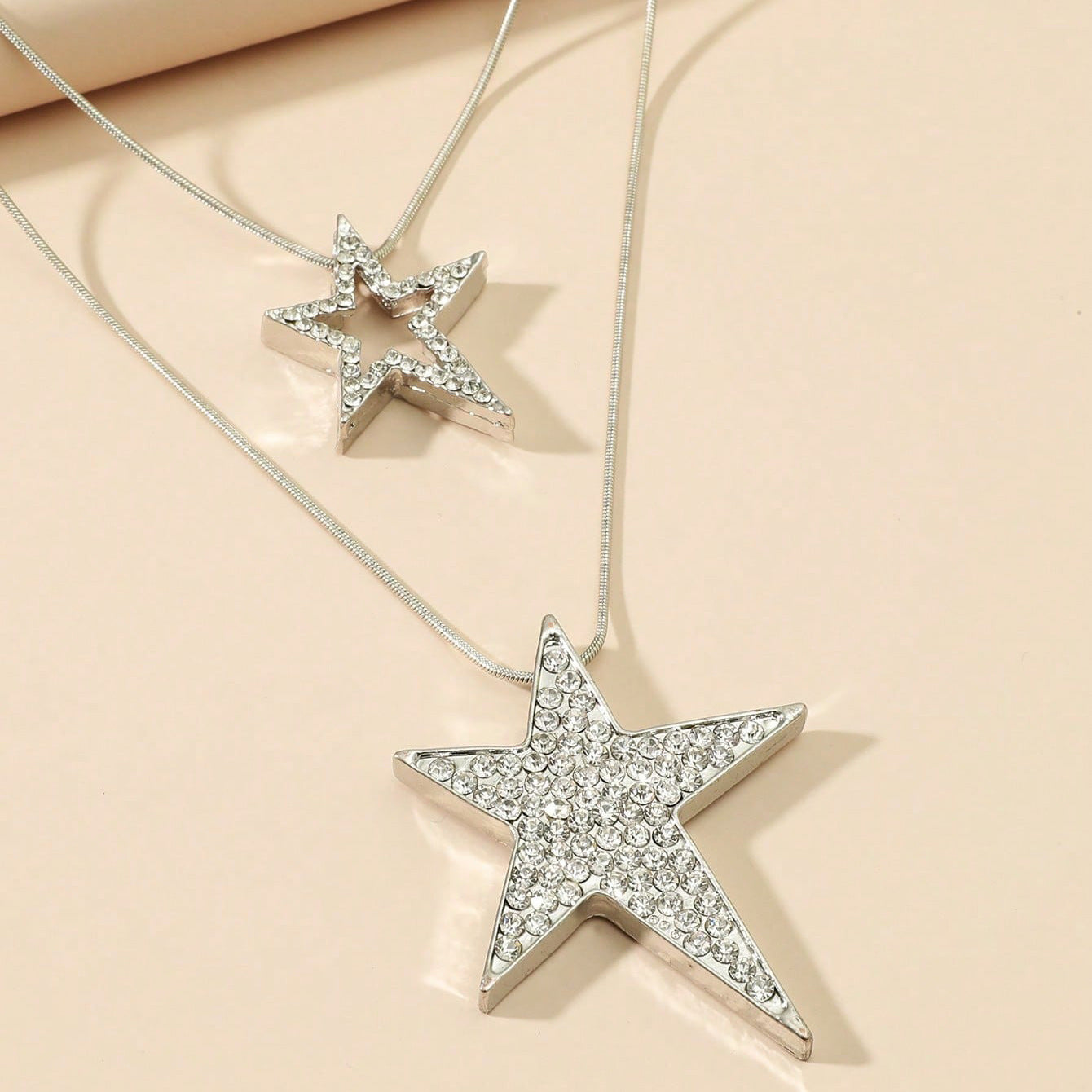 New Korean version double-layered five-pointed star sweater chain ornament fashion trend long fashion versatile necklace