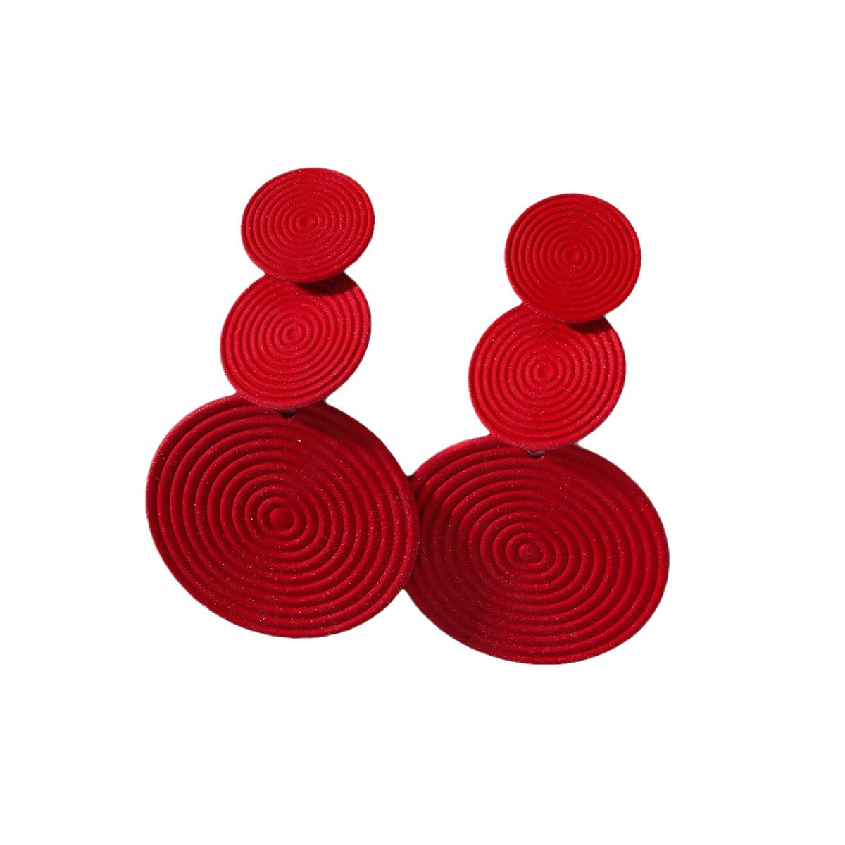 2024 new European and American cross-border Hong Kong style temperament personality mosquito coil fashion red retro exaggerated earrings