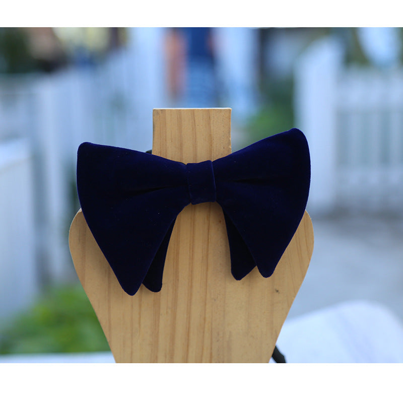 Spot dress, photo, photography, male performance, shape, solid color, big horn, solid color, suede, wide bow, male bow tie