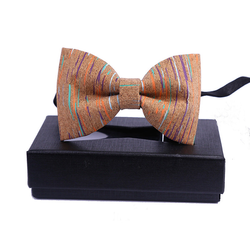 classic sawdust wood grain bow tie business formal wear Korean bow dress collar flower