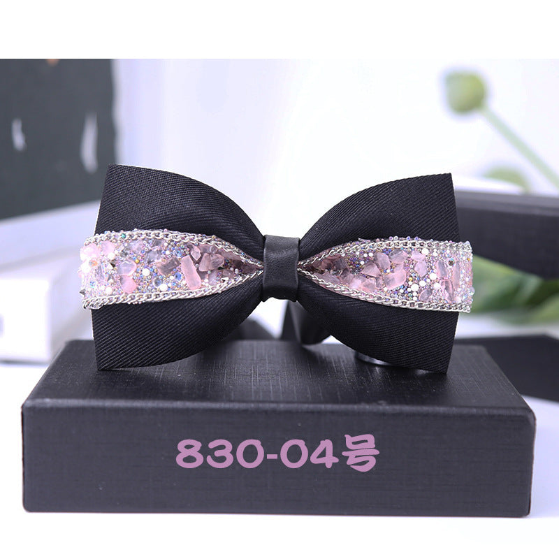 830 bow tie male rhinestone blue butterfly wedding ceremony groom master of ceremonies presided over crystal children's dress collar flowers