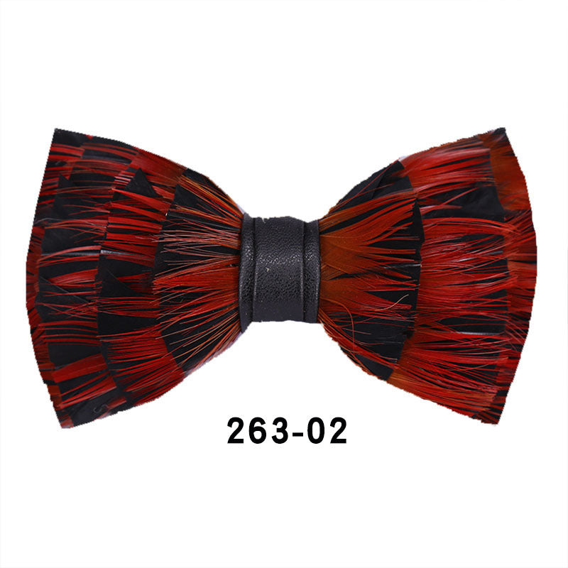 263 Gray Black Feather Bow Tie Men's Wedding Banquet Clay Suit Accessories Shirt With Box Bow