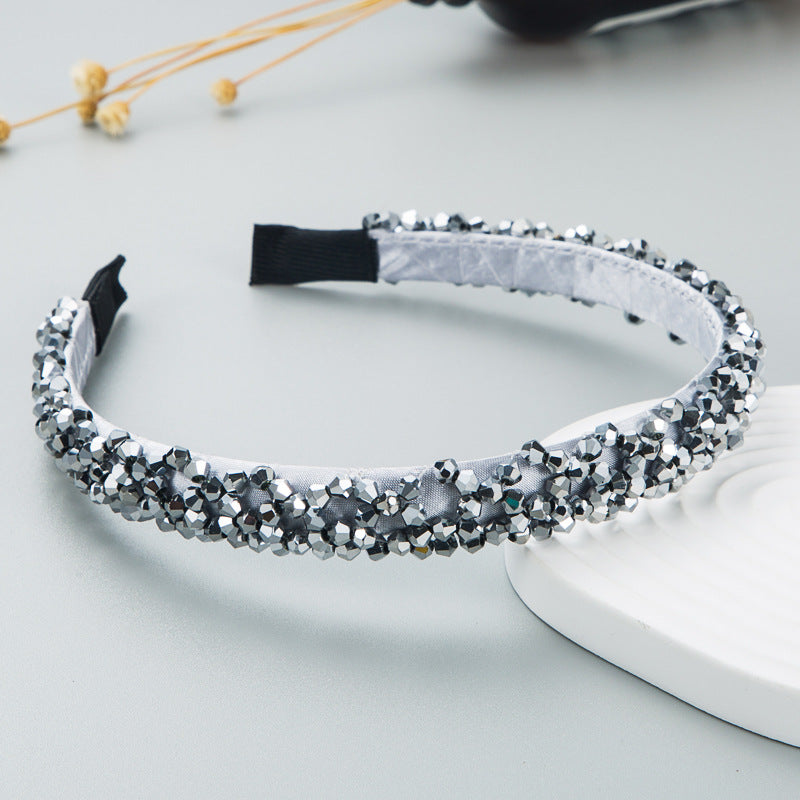 Heming headband, Korean version, fashionable, new shiny crystal headband, simple thin edge, Internet celebrity popular face wash headband hair accessories