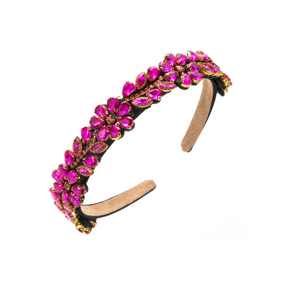 And Ming headbands, European and American new retro baroque full drill hoops, temperament, high-quality thin edges, party pressed hair accessories