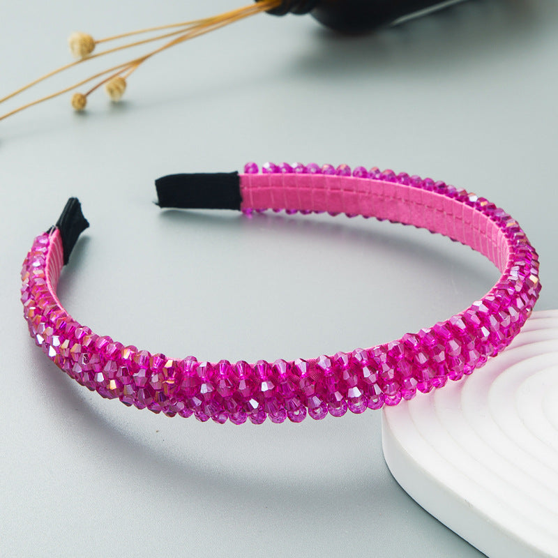 Heming headband, European and American Internet celebrities, popular fishing line weaving strings, crystal headbands, ins Korean version of high-end face washing headbands