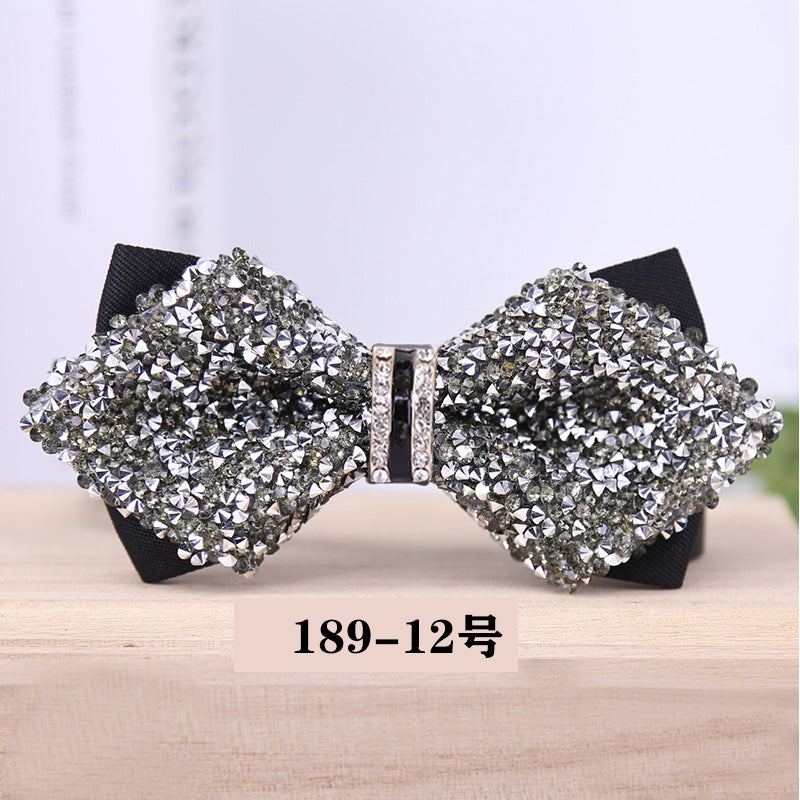 189 crystal bow tie, rhinestones, starry banquet, nightclub, diamond marry, groom, clay bow