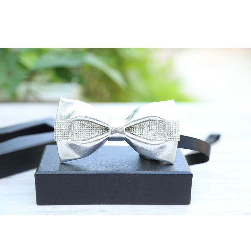 830 bow tie male rhinestone blue butterfly wedding ceremony groom master of ceremonies presided over crystal children's dress collar flowers