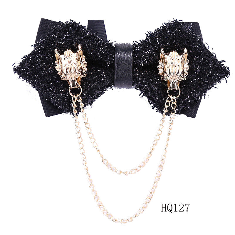 Collar flower female British college style student bow bow stewardess bank occupation bow tie shirt accessories collar flower check red