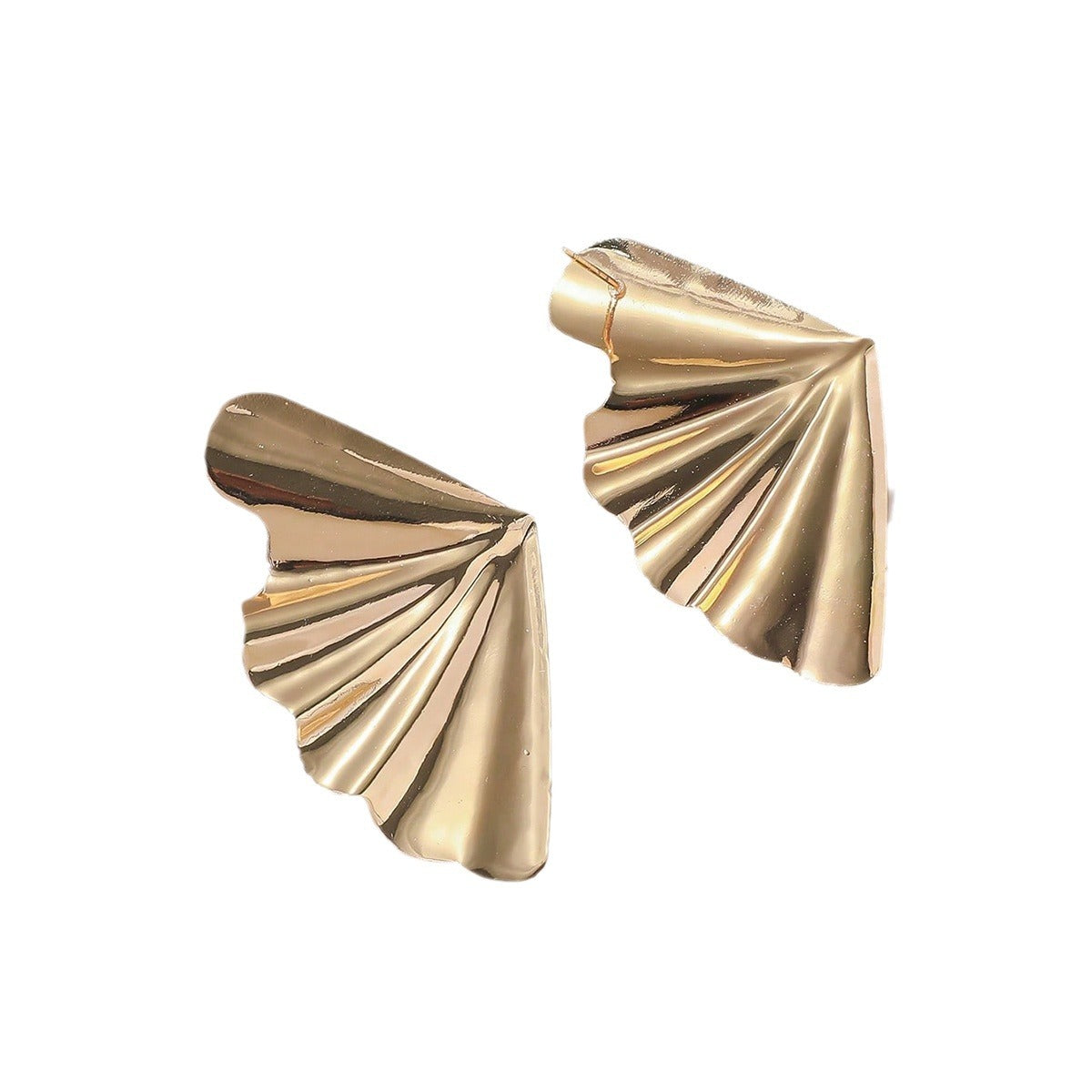 European and American summer original design metal retro leaf simple stud earrings versatile popular personality street wear earrings