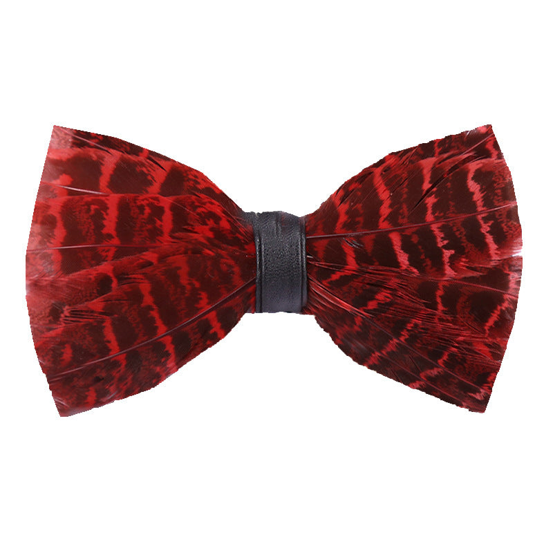 fashion feather multi-color bow tie men's wedding business party shirt collar flower bow tie