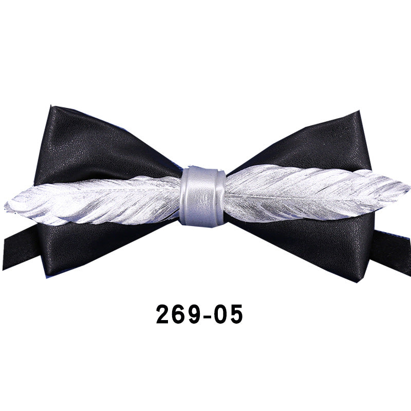 269 men's wedding banquet wedding formal wear clay pot bow Japanese and Korean business shirt casual collar flowers