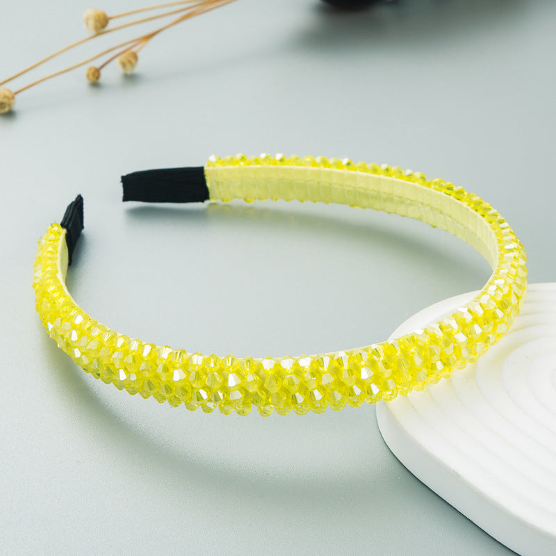 Heming headband, European and American Internet celebrities, popular fishing line weaving strings, crystal headbands, ins Korean version of high-end face washing headbands