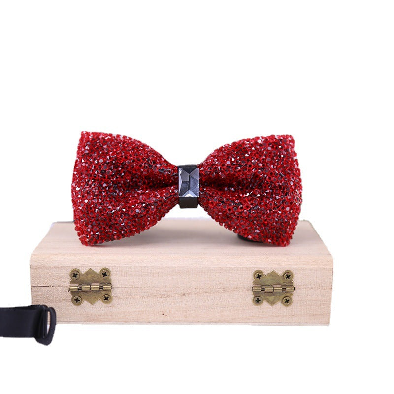 multi-color bow tie crystal starry rhinestone banquet nightclub super flash diamond wedding groom clay collar