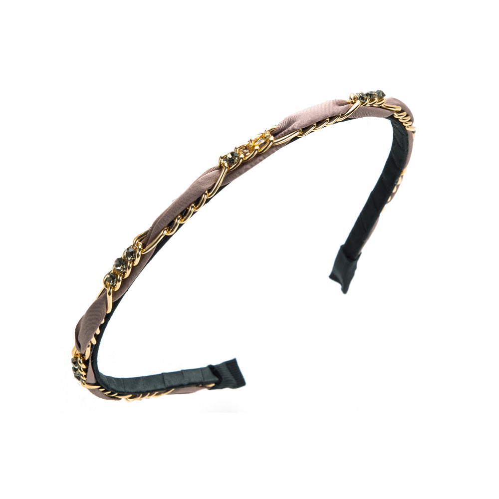 European and American new thin chain diamond headbands, simple temperament, pressure headbands, women go out, sweet and versatile hair accessories