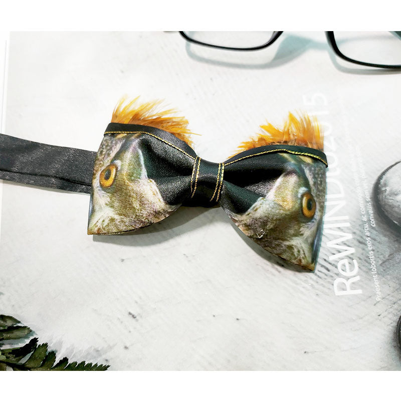 feather handmade bow tie men's best man groom wedding dress bow business collar flowers