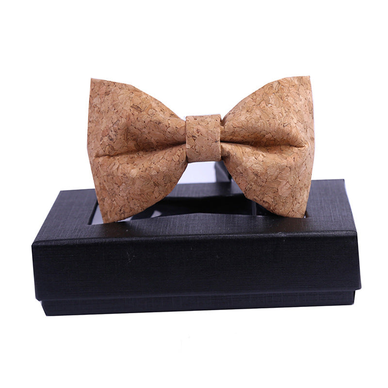 men's wood grain bow tie casual sawdust bow wedding dress host show shirt collar flower