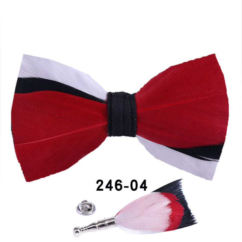 246 color feather wedding groom groomsman group pot butterfly wedding shirt business bow tie flower tie