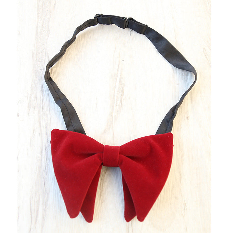 Spot dress, photo, photography, male performance, shape, solid color, big horn, solid color, suede, wide bow, male bow tie