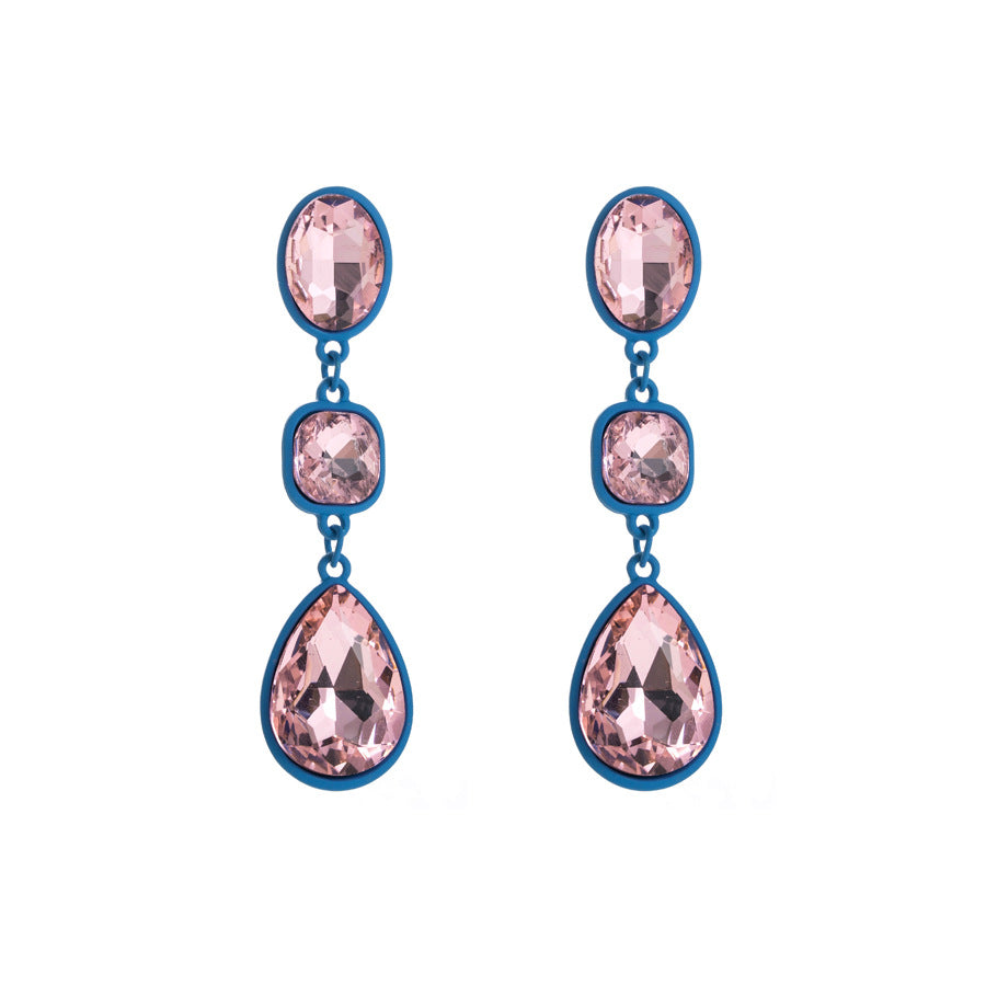 Europe and the United States Europe and the United States fashion cold feng shui drop earrings multi-layer ladies alloy diamond long party earrings wholesale