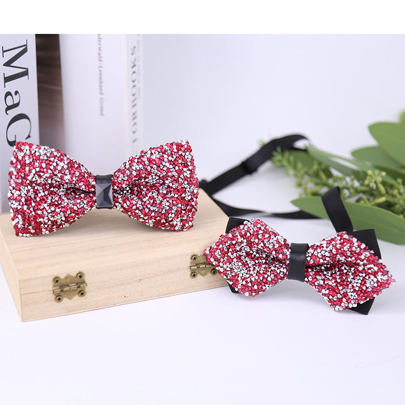 multi-color bow tie crystal starry rhinestone banquet nightclub super flash diamond wedding groom clay collar