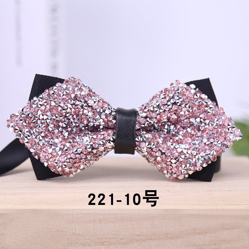 221 multicolor male bow tie crystal rhinestone starry wedding groom bow tie bow bow male wedding collar flowers