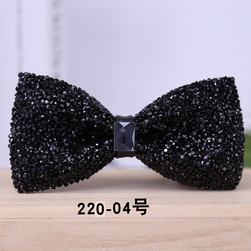 multi-color bow tie crystal starry rhinestone banquet nightclub super flash diamond wedding groom clay collar