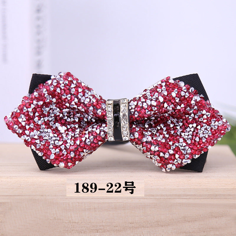 189 crystal bow tie, rhinestones, starry banquet, nightclub, diamond marry, groom, clay bow