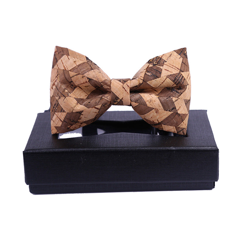 classic sawdust wood grain bow tie business formal wear Korean bow dress collar flower