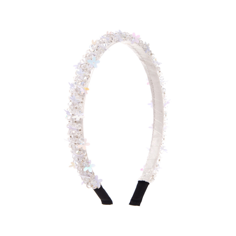 Heming hair ornament fine handmade beaded crystal headband cross-border hot sale simple fashion elegant flower headband wholesale