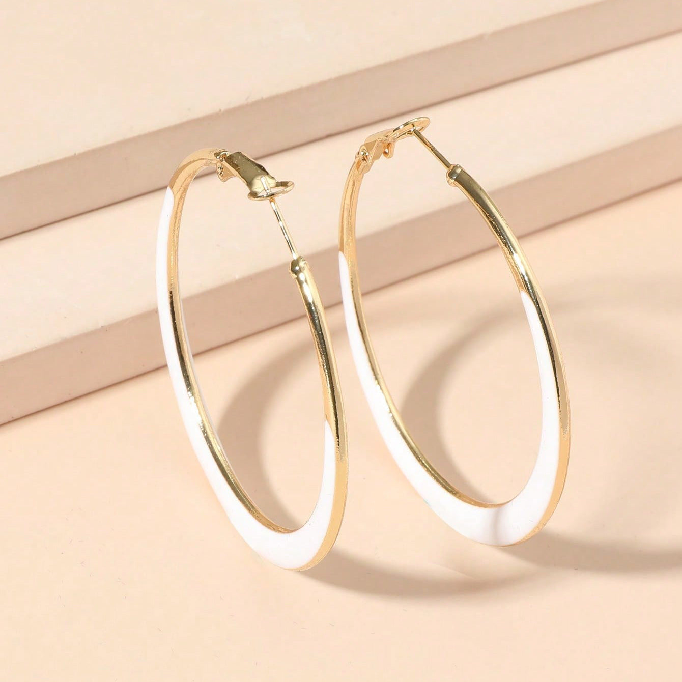 New Japanese and Korean jewelry, dripping glaze, large hoop earrings, earrings, women's high-end sense of French temperament, circle earrings