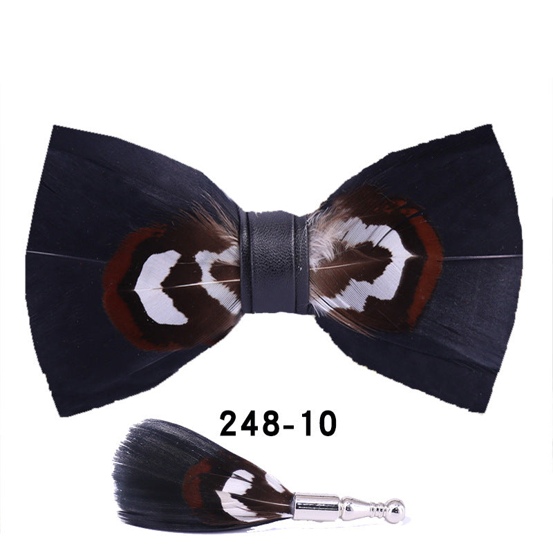 248 black feather man presided over the party, groom, groomsmen, children, flower girls, bow ties, and flower ties