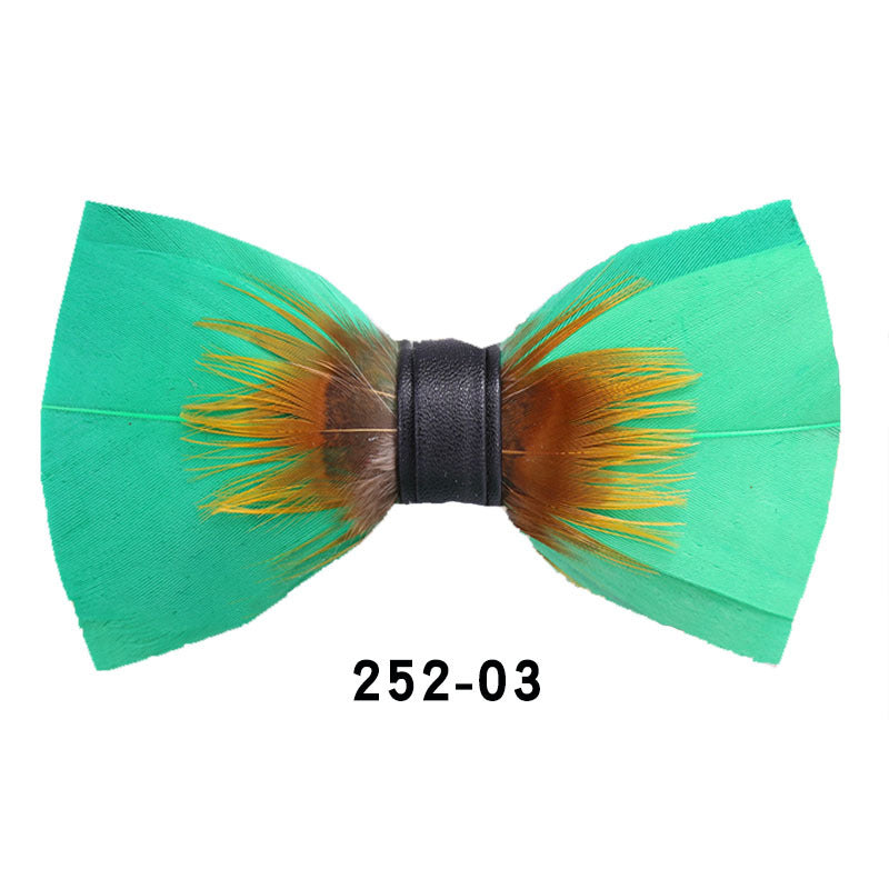 252 orange feather wedding groom best man butterfly wedding shirt man black bow tie shirt collar flower