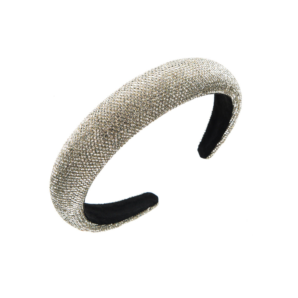 European and American ultra-flash rhinestones, full of diamonds, sponge headbands, simple and high-end, Internet celebrities, washing faces, pressing hair bands, and women's hair accessories cross the border