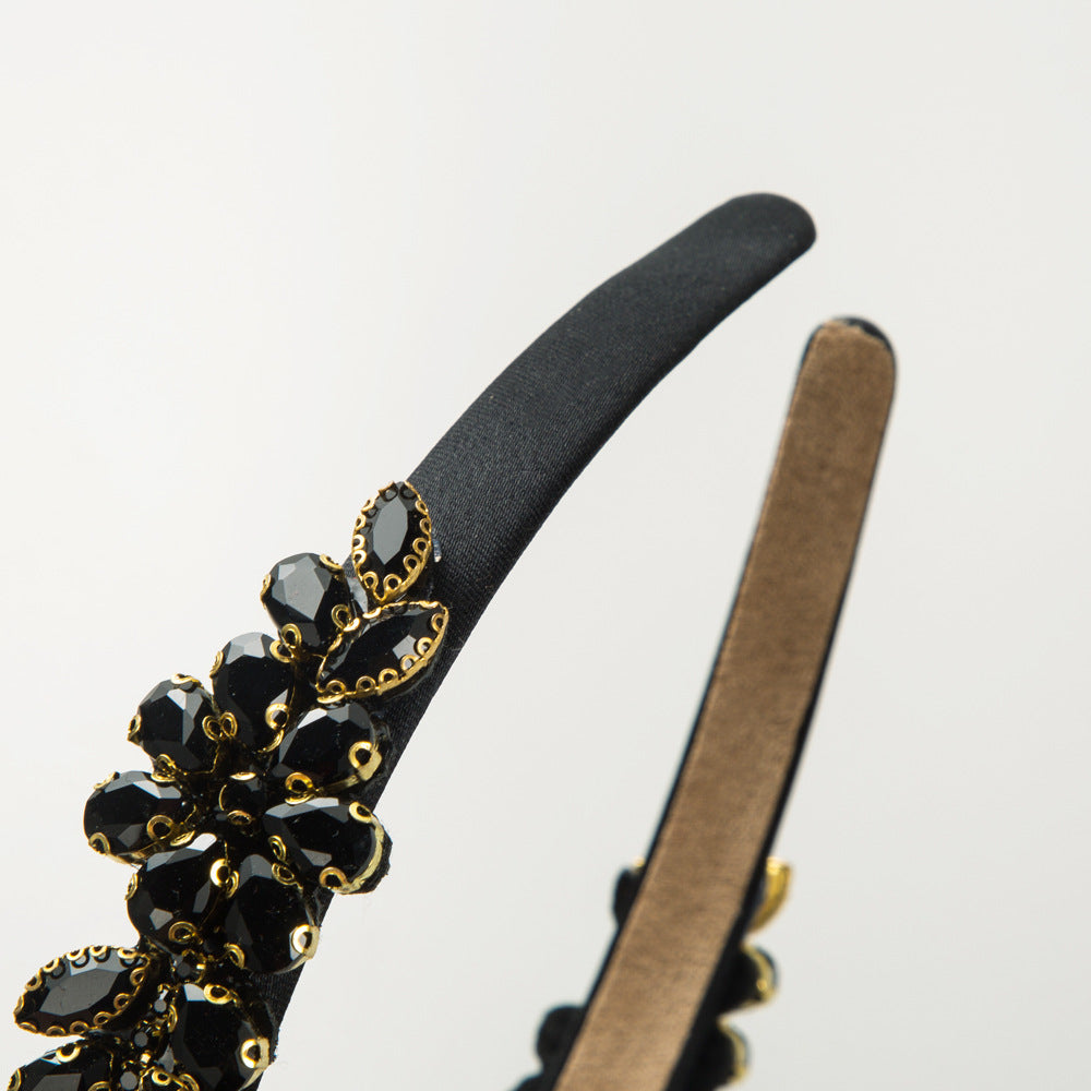 And Ming headbands, European and American new retro baroque full drill hoops, temperament, high-quality thin edges, party pressed hair accessories