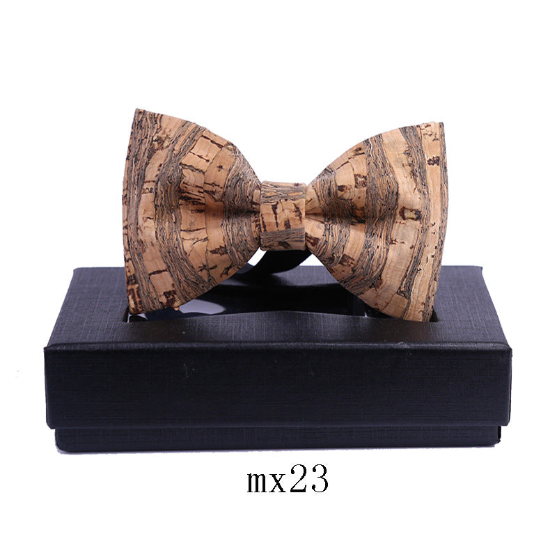 classic sawdust wood grain bow tie business formal wear Korean bow dress collar flower