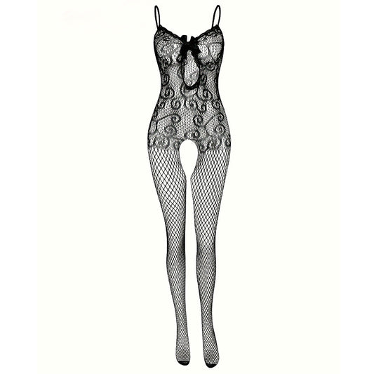 Yue Butterfly Plus Size Erotic Lingerie Women's Lace Bow Uniform Temptation Free Loose Stockings 1228