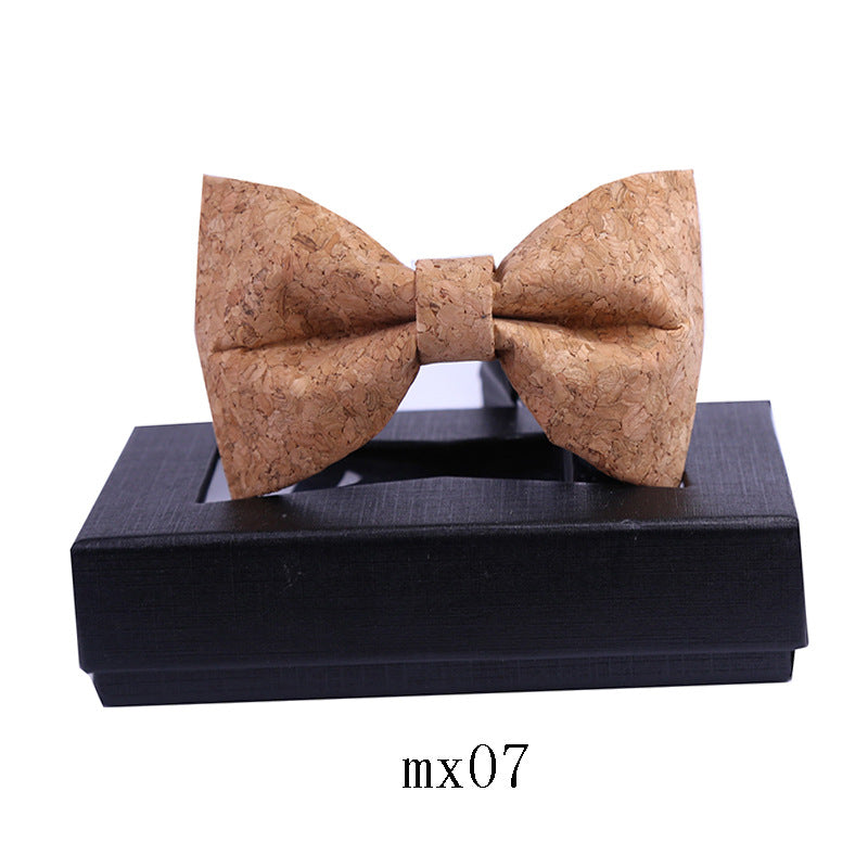 men's wood grain bow tie casual sawdust bow wedding dress host show shirt collar flower