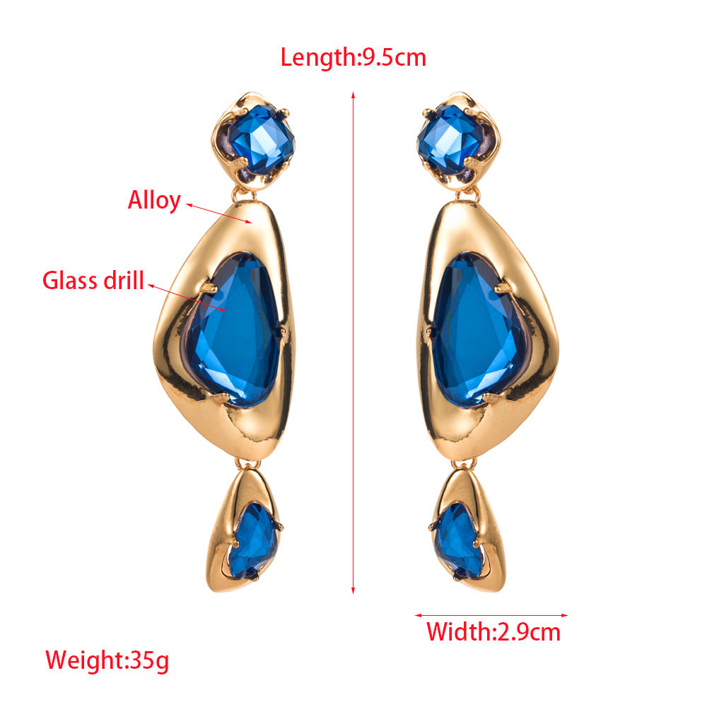 European and American cross-border new exaggerated multi-layer irregular geometric earrings feminine temperament versatile trend niche earrings wholesale