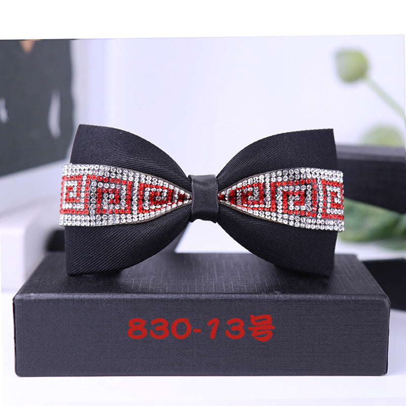 830 bow tie male rhinestone blue butterfly wedding ceremony groom master of ceremonies presided over crystal children's dress collar flowers