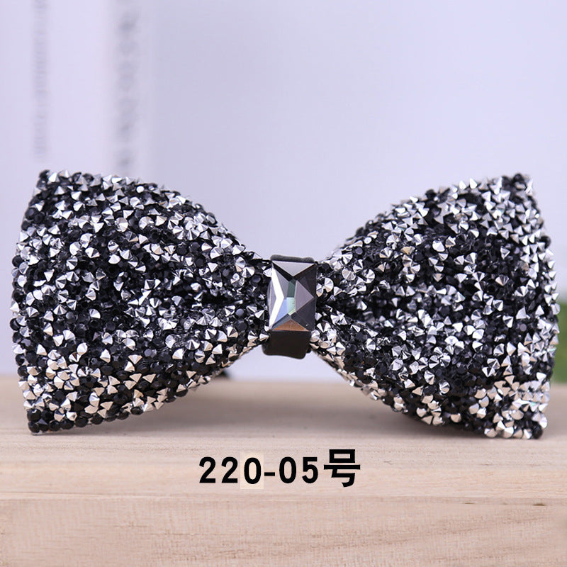 multi-color bow tie crystal starry rhinestone banquet nightclub super flash diamond wedding groom clay collar