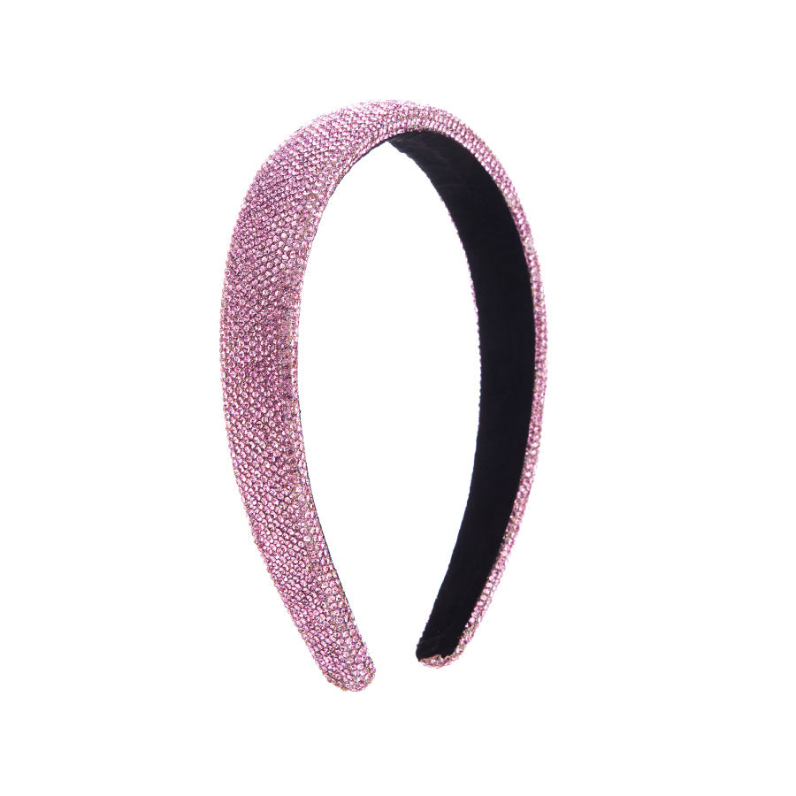 Heming Korean version of the fashion new full diamond hair ornament simple temperament rainbow net red headband high-quality face wash headband batch