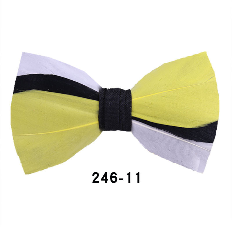 246 color feather wedding groom groomsman group pot butterfly wedding shirt business bow tie flower tie