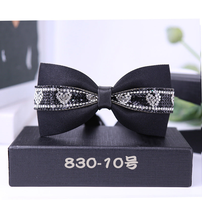 830 bow tie male rhinestone blue butterfly wedding ceremony groom master of ceremonies presided over crystal children's dress collar flowers