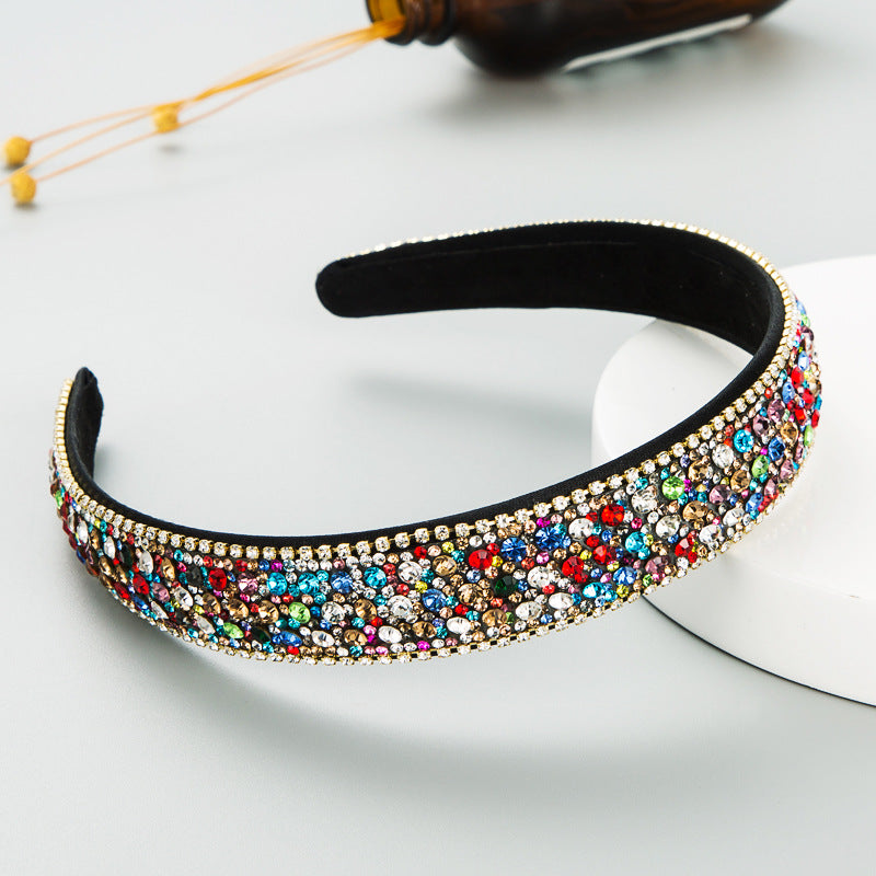 Heming headband, Korean high-quality color, rhinestone, non-slip headband, simple wide-brimmed face wash hair ornament, European and American headwear