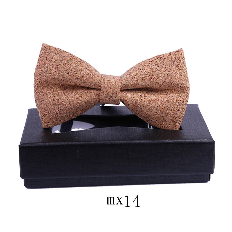 classic sawdust wood grain bow tie business formal wear Korean bow dress collar flower