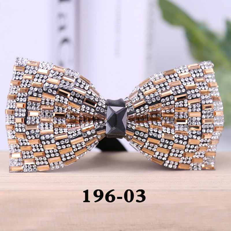 196 rectangular blue crystal bow tie male wedding party suit suit formal dress collar flower man crystal bow