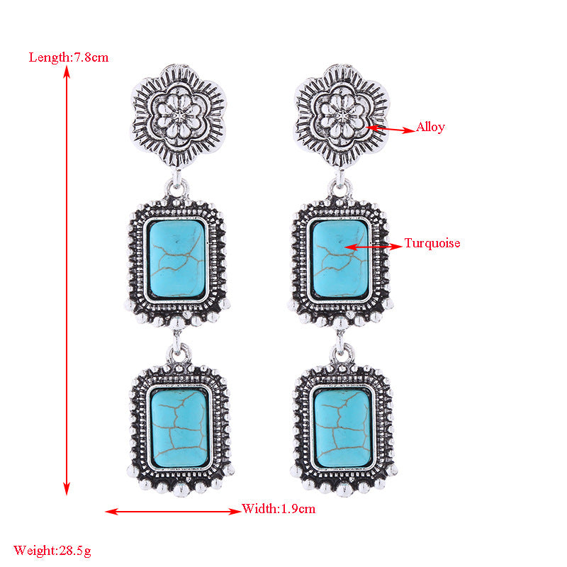 Cross-border original design, European and American retro fashion, new multi-layered temperament earrings, exaggerated bohemian dinner earrings