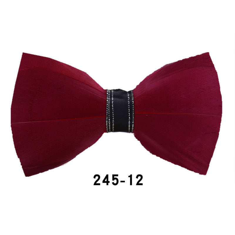 Rose Red Fashion Men's Wedding Groom Groomsman Banquet Korean Bow Tie British Style Bow